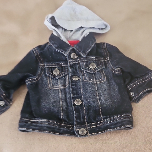 Arizona Jean Company Other - Arizona Jean Company Blue and Gray Jean Jacket with Hood
